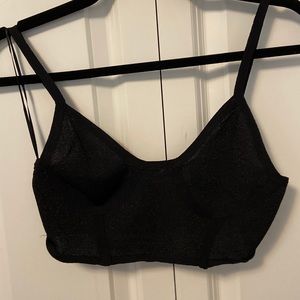 Black sparkly corset style tank top